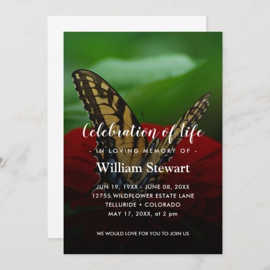 Moderne begrafenis | Vlieggeviering Kaart (Voorkant / Achterkant)