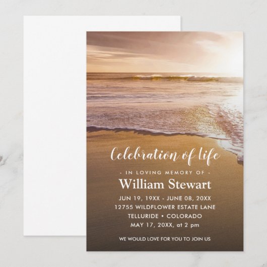 Moderne begrafenis | Zonnezonnige viering van het  Kaart (Voorkant / Achterkant)