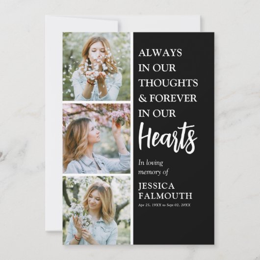 Moderne begrafenisdienst Fotocollage Kaart (Voorkant)