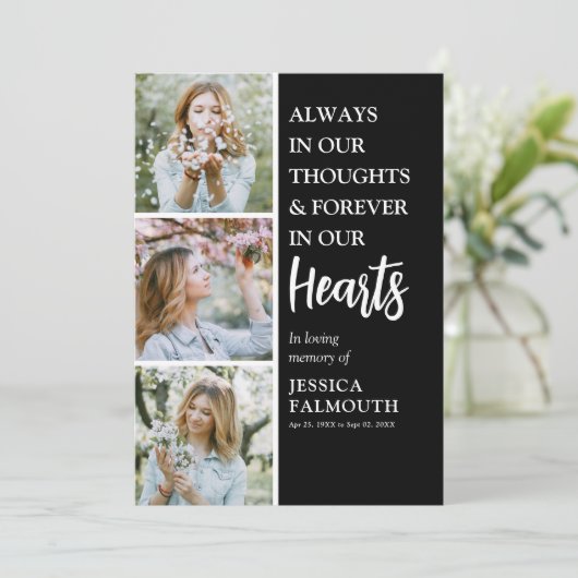 Moderne begrafenisdienst Fotocollage Kaart (Staand voorkant)