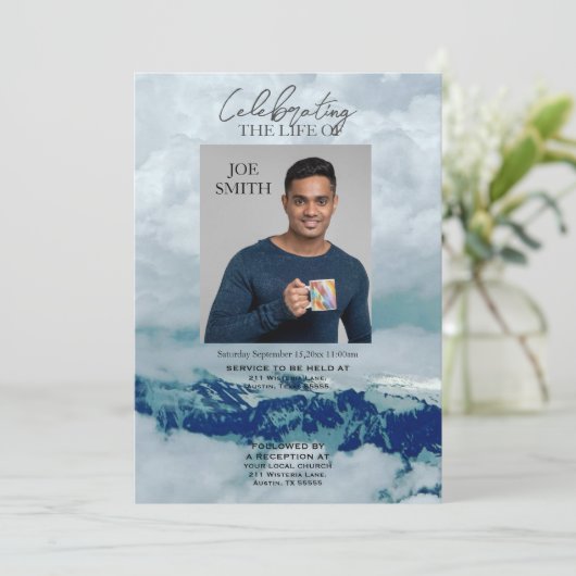 Moderne begrafenisdienst kaart (Staand voorkant)