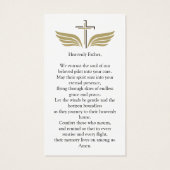 Moderne begrafenisfoto begrafenisgebed, piloot, lu visitekaartje (Achterkant)