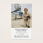 Moderne begrafenisfoto begrafenisgebed, piloot, lu visitekaartje (Voorkant)