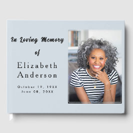 Moderne begrafenisfoto | In Loving Memory Minimali Gastenboek