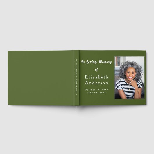 Moderne begrafenisfoto | In Loving Memory Minimali Gastenboek (Volledig)