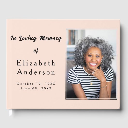 Moderne begrafenisfoto | In Loving Memory Minimali Gastenboek (Voorkant)