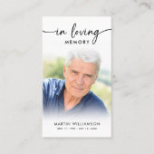 Moderne begrafenisfoto liefdevolle herinnering Geb Visitekaartje (Voorkant)
