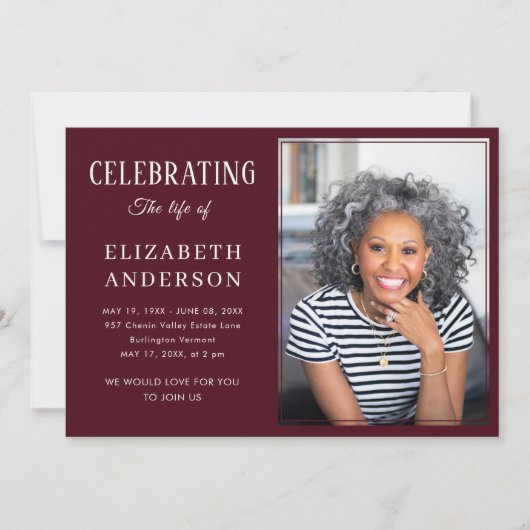 Moderne begrafenisfoto Minimalistisch eenvoudig sc Kaart (Voorkant)