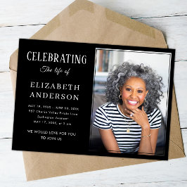 Moderne begrafenisfoto Minimalistisch eenvoudig sc Kaart