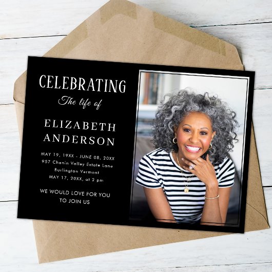 Moderne begrafenisfoto Minimalistisch eenvoudig sc Kaart