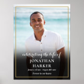 Moderne begrafenisfoto Viering van het Levensteken Poster (Voorkant)