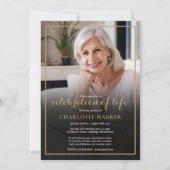 Moderne begrafenisfotocollage viering leven kaart (Voorkant)