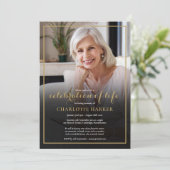 Moderne begrafenisfotocollage viering leven kaart (Staand voorkant)