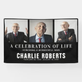 Moderne begrafenisfotocollage | Viering van het le Spandoek (Horizontaal)