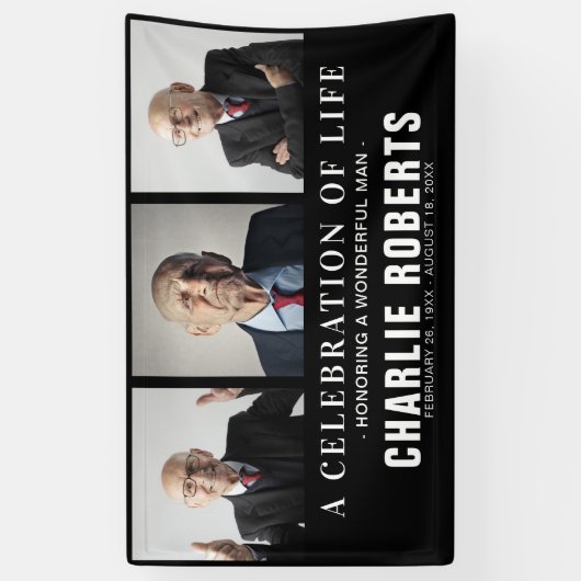 Moderne begrafenisfotocollage | Viering van het le Spandoek (Verticaal)