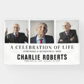 Moderne begrafenisfotocollage | Viering van het le Spandoek (Horizontaal)