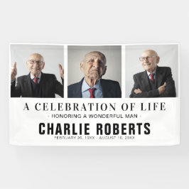 Moderne begrafenisfotocollage | Viering van het le Spandoek