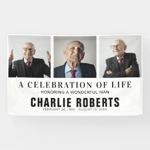 Moderne begrafenisfotocollage   Viering van het le Spandoek