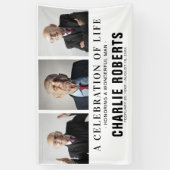 Moderne begrafenisfotocollage | Viering van het le Spandoek (Verticaal)