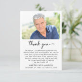 Moderne begrafenisfotoscript bedankt (Staand voorkant)