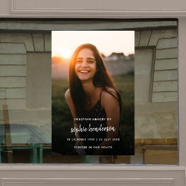 Moderne begrafenisherdenking van het leven raamsticker