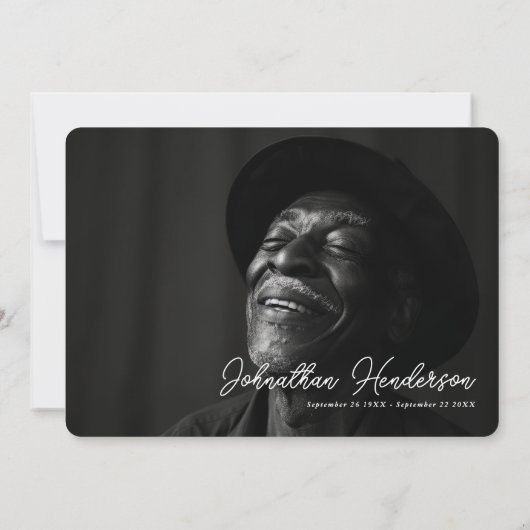 Moderne begrafenisherdenking Viering van het leven Kaart (Achterkant)