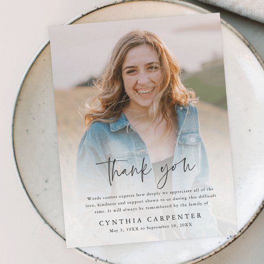 Moderne begrafenisherdenkingsfoto Hartelijk dank