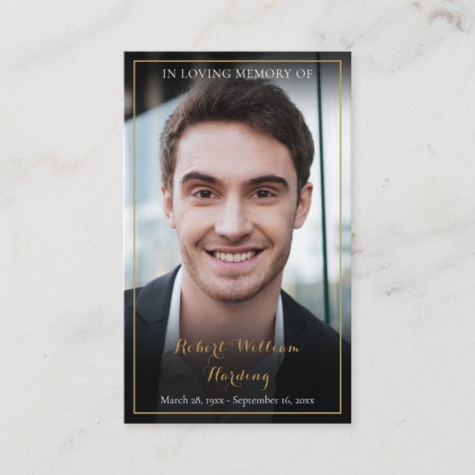 Moderne begrafenisherdenkingsfoto Kaarten Visitekaartje (Voorkant)