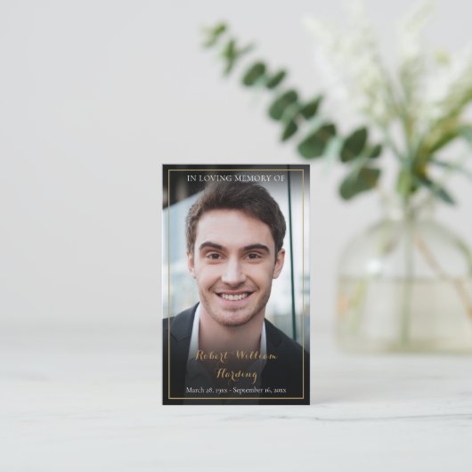 Moderne begrafenisherdenkingsfoto Kaarten Visitekaartje (Staand voorkant)