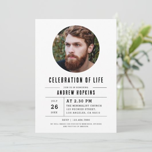 Moderne begrafenisservice - viering van levensfoto kaart (Staand voorkant)