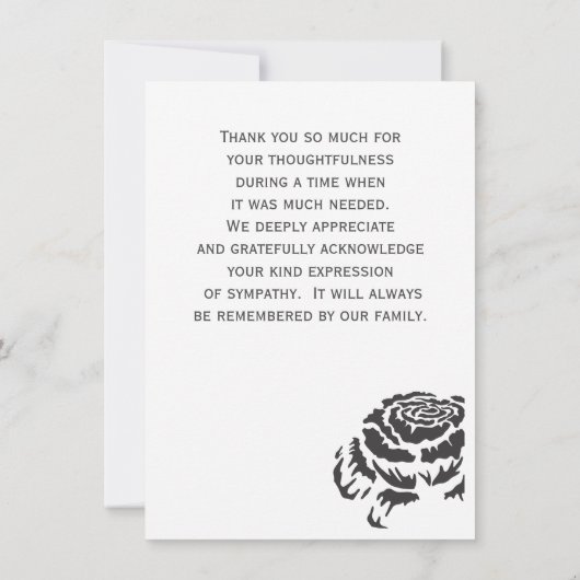 Moderne begrafenissympathie bedankkaart (Achterkant)
