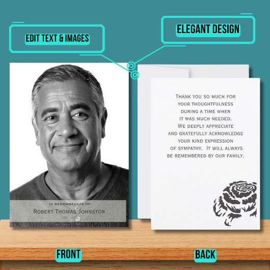 Moderne begrafenissympathie bedankkaart