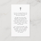 Moderne Begrafenissympathie Foto Forever Prayer Ka Visitekaartje (Achterkant)