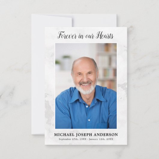 Moderne begrafenissympathie Foto Memorial Prayer K (Voorkant)