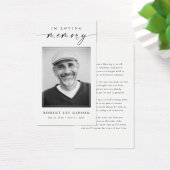 Moderne begrafenissympathie Foto Memorial Prayer K Visitekaartje (Bureau)