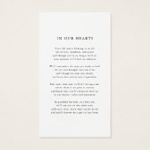 Moderne begrafenissympathie Foto Memorial Prayer K Visitekaartje (Achterkant)