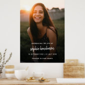 Moderne begrafenisviering van de herdenkingsfoto v poster (Keuken)