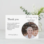 Moderne begrafenisviering van het leven bedankt je kaart (Staand voorkant)