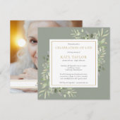 Moderne begrafenisviering van het leven Photo Squa Kaart (Voorkant / Achterkant)