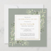 Moderne begrafenisviering van het leven Photo Squa Kaart (Voorkant)