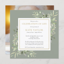 Moderne begrafenisviering van het leven Photo Squa Kaart