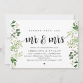 Moderne begroeiing, huwelijksrepetitie diner kaart (Voorkant)