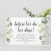 Moderne begroeiing, proefhuwelijk diner kaart (Staand voorkant)