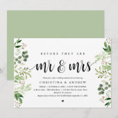 Moderne begroeiing, proefhuwelijkdiner kaart (Voorkant / Achterkant)