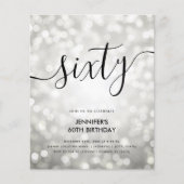 Moderne BEGROTING Zilveren Lichten 60ste Verjaarda Flyer (Voorkant)