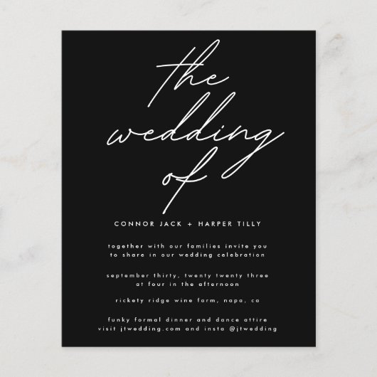 Moderne begroting zwart op wit De wedstrijd nodigt Flyer (Voorkant)