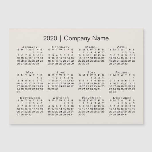 Moderne Beige 2020 Agenda met bedrijfsnaam (Voorkant)