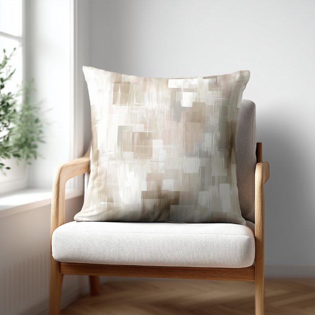 Moderne Beige Abstract Kussen (Creator heeft geüpload)