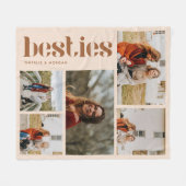 Moderne Beige BFF's 5 Foto's Collage Fleece Deken (Voorkant (Horizontaal))