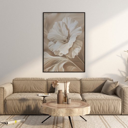Moderne Beige Bloem Esthetische Wandkunst Poster